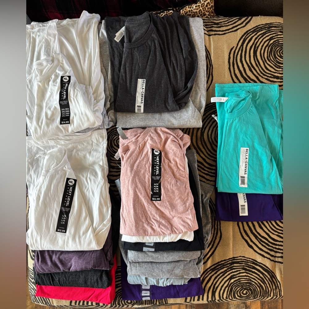 Assorted Blank T-Shirts in Multiple Colors for craft printing